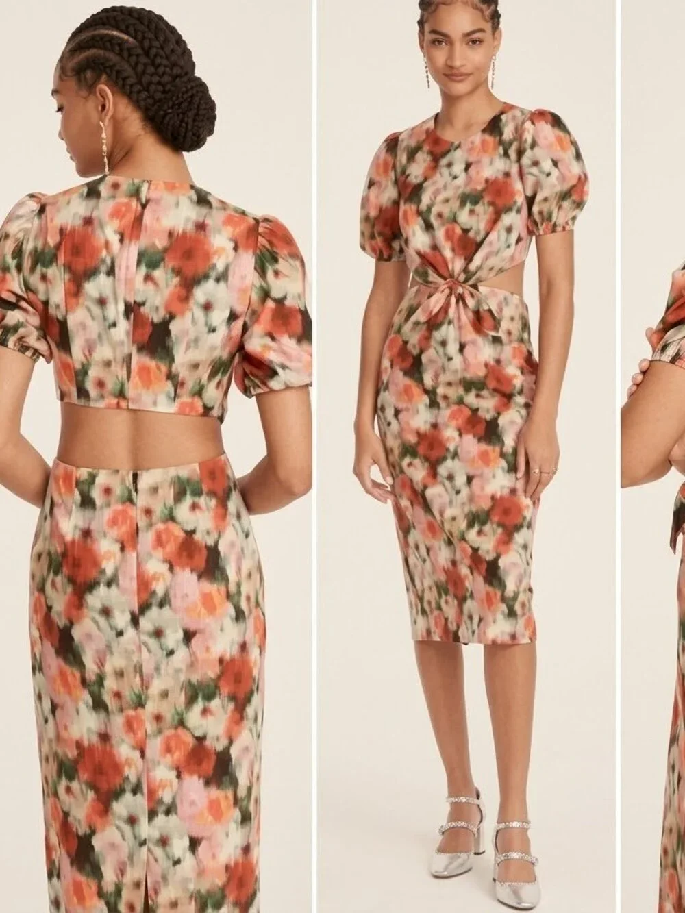 NWT J.Crew Cutout Dress in Red Multi Liberty® Hazy Days Floral 12
